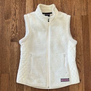 Vineyard Vines Cream Women’s Fleece Vest - size Medium